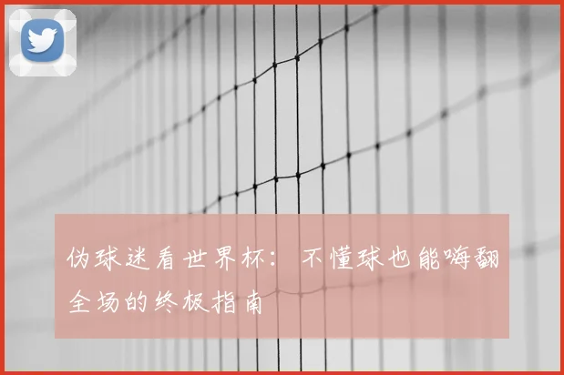 伪球迷看世界杯:不懂球也能嗨翻全场的终极指南
